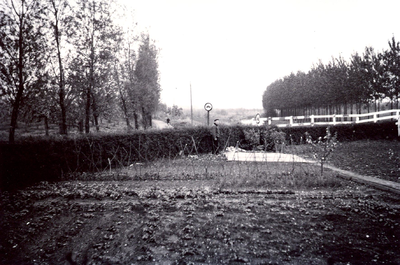 118431 Gezicht op de Wiersdijk te Jutphaas; op de voorgrond de tuin van het woonhuis van de families v.d. Bos en De ...
