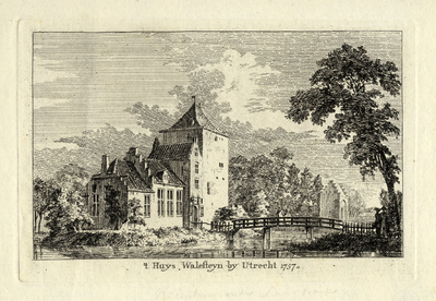 202061 Gezicht op het kasteel Walenburg te Nederlangbroek (gemeente Langbroek) uit het zuidoosten, met rechts de ...