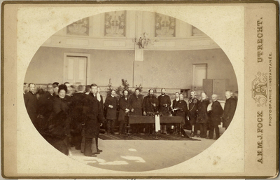 97047 Afbeelding van de ontvangst van Paul Kruger, president van de Boerenrepubliek Transvaal en zijn generaals door ...