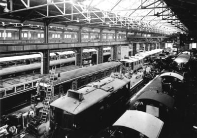 166279 Interieur van de Centrale Werkplaats van de N.S. te Haarlem.