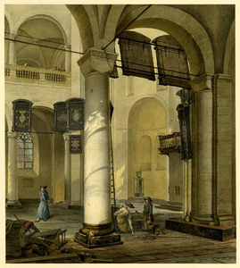 800641 Interieur van de Mariakerk te Utrecht: doorkijk vanuit het zuidertransept door de viering naar de noordelijke ...