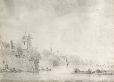 803090 Gezicht vanaf de singel over de stadsbuitengracht op de stadswal te Utrecht uit het zuiden in de richting van ...