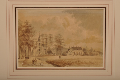 804910 Gezicht op Maarssen met de Nederlands Hervormde kerk en links de Kerkweg.