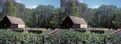 825469 Gezicht op de moestuin op het landgoed Amelisweerd tussen Utrecht en Bunnik.