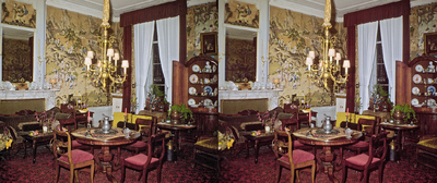 825485 Interieur van het landhuis Oud Amelisweerd (Koningslaan 9) te Bunnik: Chinese salon, ingericht als woonkamer.