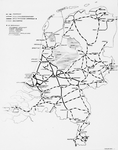 163408 Afbeelding van een kaart uit februari 1940 van het spoorwegnet van de N.S. (met de geprojecteerde maar nooit ...
