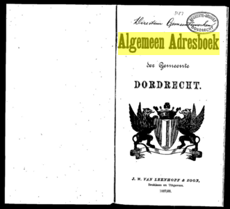  Algemeen adresboek de Germeente Dordrecht, pagina 2