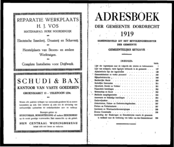  Adresboek van Dordrecht 1919 samengesteld uit het bevolkingsregister der Gemeente, gemeentelijke uitgave, pagina 3