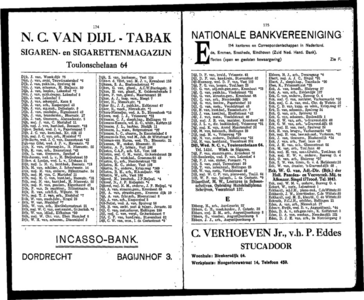  Adresboek van Dordrecht 1919 samengesteld uit het bevolkingsregister der Gemeente, gemeentelijke uitgave, pagina 91