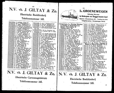  Adresboek van Dordrecht 1919 samengesteld uit het bevolkingsregister der Gemeente, gemeentelijke uitgave, pagina 100