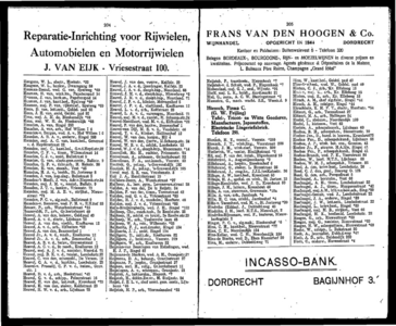  Adresboek van Dordrecht 1919 samengesteld uit het bevolkingsregister der Gemeente, gemeentelijke uitgave, pagina 106
