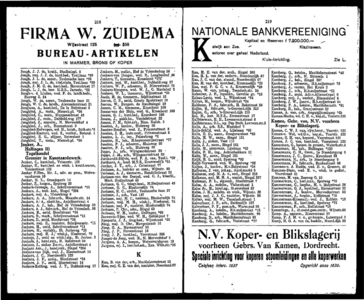  Adresboek van Dordrecht 1919 samengesteld uit het bevolkingsregister der Gemeente, gemeentelijke uitgave, pagina 113