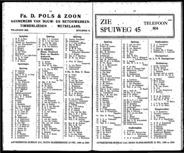 Adresboek van Dordrecht. 1924 samengesteld uit het bevolkingsregister der Gemeente, bijgewerkt tot 1 januari 1924, pagina 65