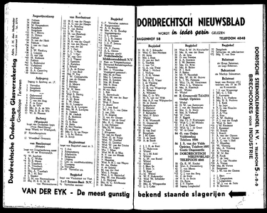 Adresboek van de Gemeente Dordrecht. Samengesteld uit het bevolkingsregister der Gemeente op 1 maart 1938 en ...