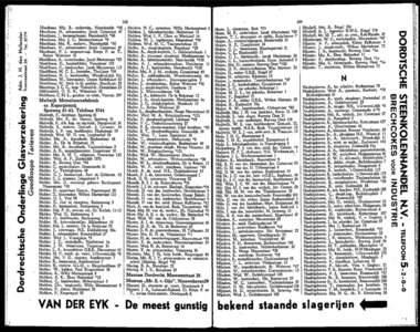  Adresboek van de Gemeente Dordrecht. Samengesteld uit het bevolkingsregister der Gemeente op 1 maart 1938 en ...