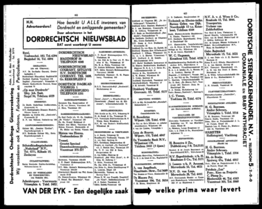  Adresboek van de Gemeente Dordrecht. Samengesteld uit het bevolkingsregister der Gemeente op 1 maart 1938 en ...