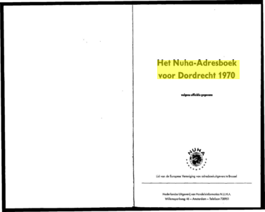  Het Nuha-Adresboek voor Dordrecht 1970 volgens officiële gegevens, pagina 3